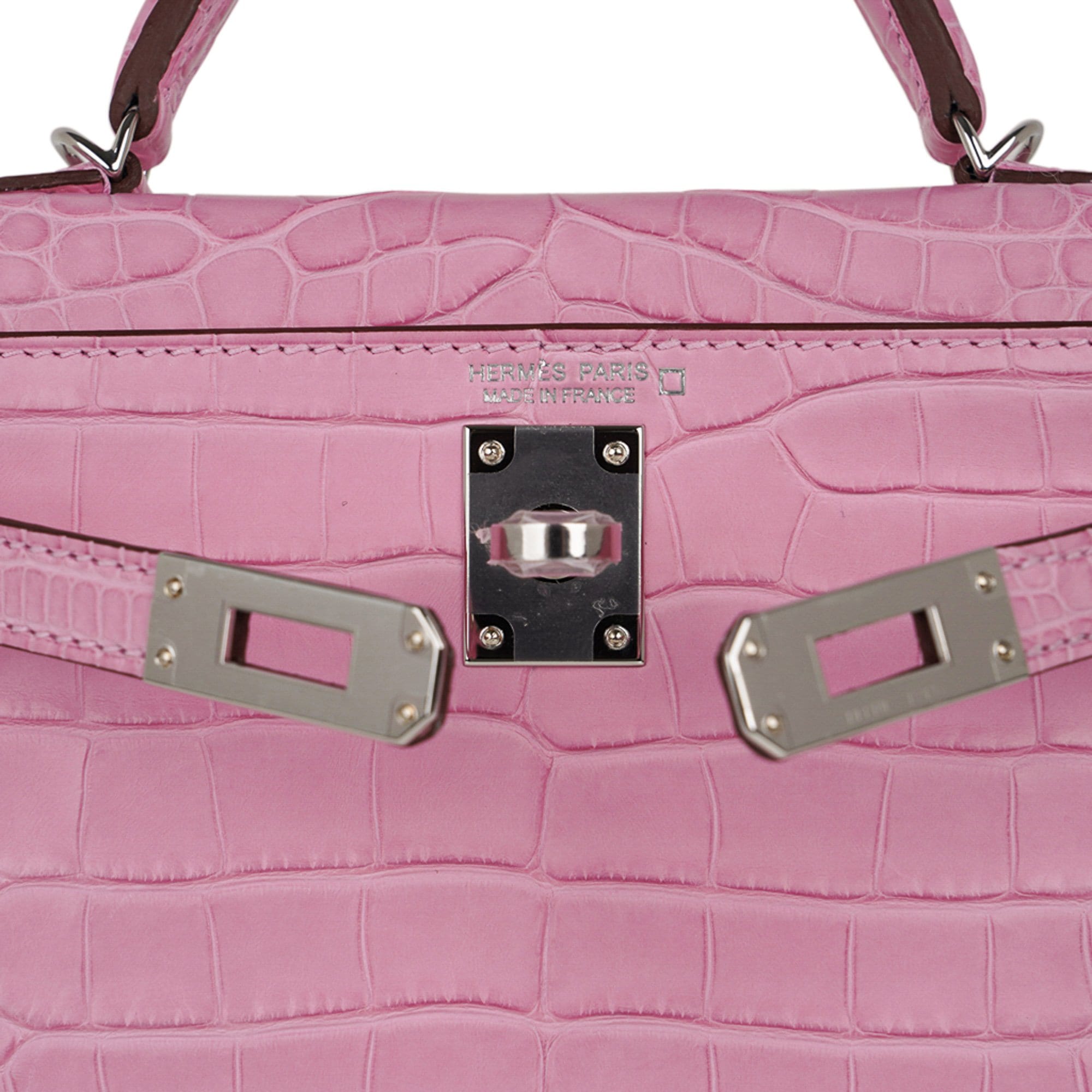 Hermès Kelly 20 Mini Sellier 5P Pink Matte Alligator Palladium – Limited Edition Hermes Kelly 20 Mini Sellier Bag 5P Pink Matte Alligator Palladium Limited Edition - view 3