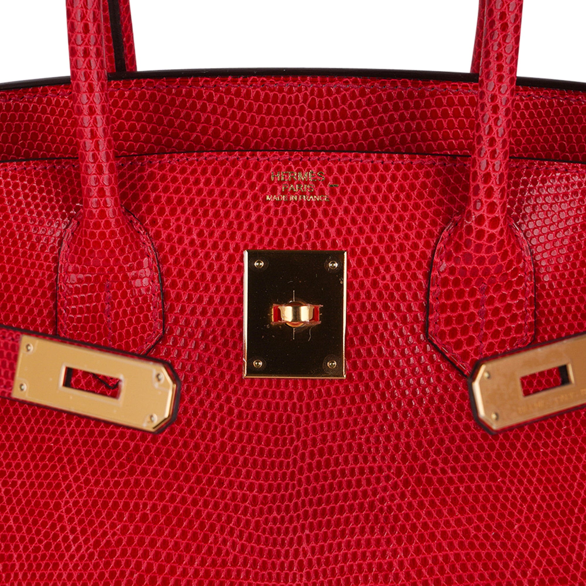 Hermès Birkin 30 Rouge Exotique Lizard Gold Hardware – Limited Edition Hermes Birkin 30 Bag Rouge Exotique Lizard Limited Edition Gold Hardware Rare - view 5