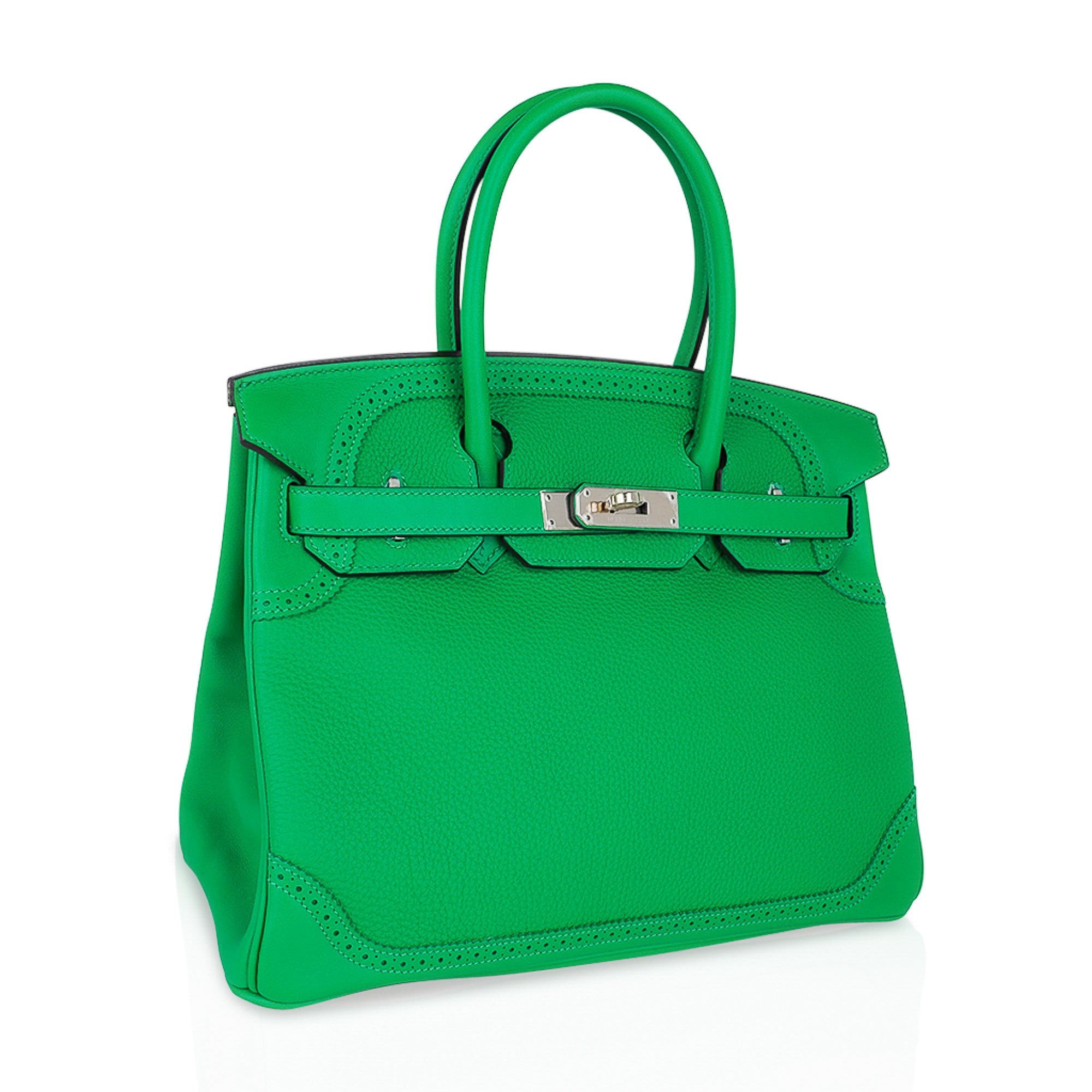 Hermès Birkin 30 Ghillies Bamboo Palladium Hardware New W / Box – Limited Edition Hermes Birkin 30 Ghillies Limited Edition Bag Bamboo Palladium Hardware New w/Box - view 4