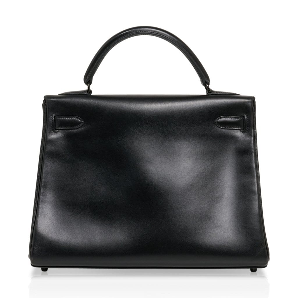 Hermès Kelly 32 So Black Box Leather – Limited Edition Hermes Kelly 32 So Black Bag Box Leather Limited Edition - view 8