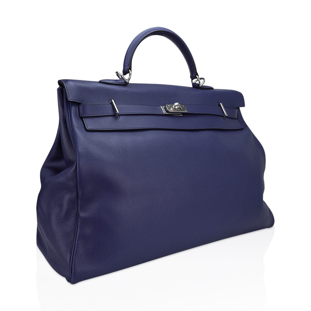 Hermès Kelly 50 Voyage Blue de Malte Palladium Hardware Novillo Leather – Limited Edition Hermes Kelly 50 Voyage Blue De Malte Bag Palladium Hardware Novillo Leather Limited Edition - view 2