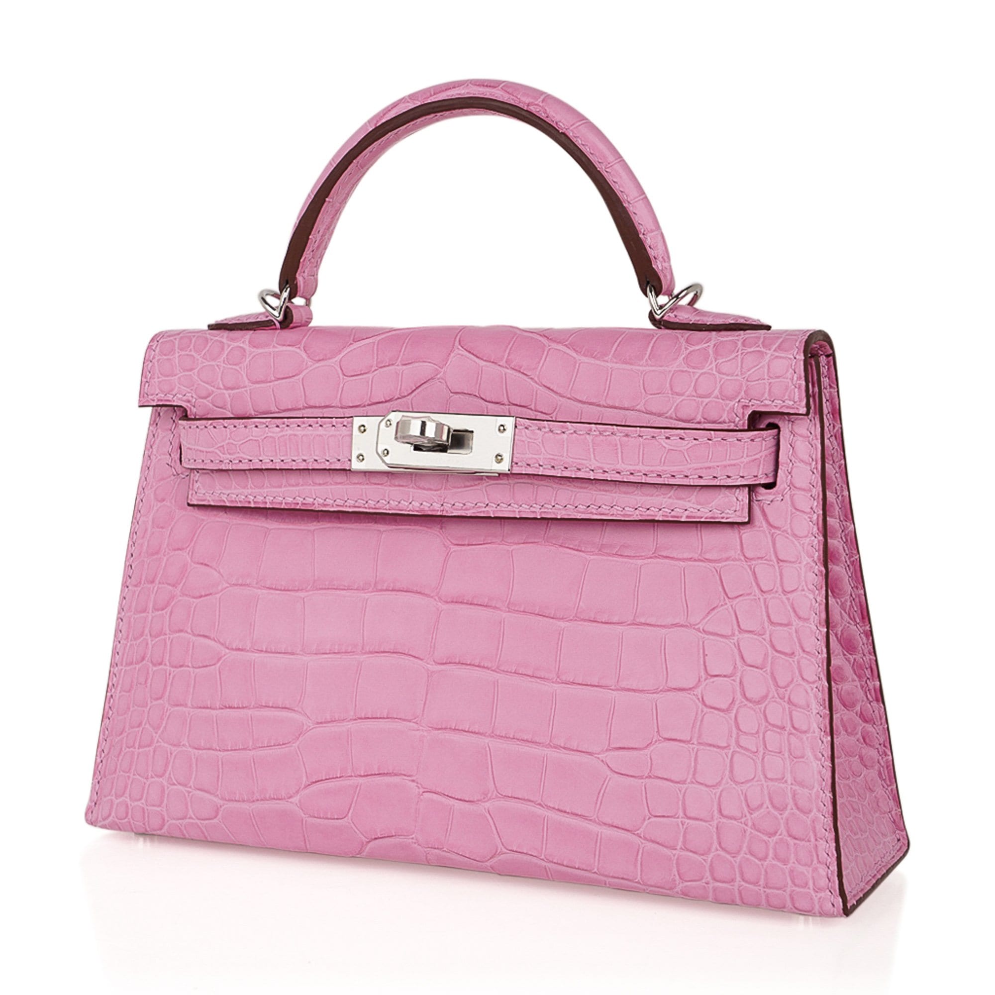 Hermès Kelly 20 Mini Sellier 5P Pink Matte Alligator Palladium – Limited Edition Hermes Kelly 20 Mini Sellier Bag 5P Pink Matte Alligator Palladium Limited Edition - view 6