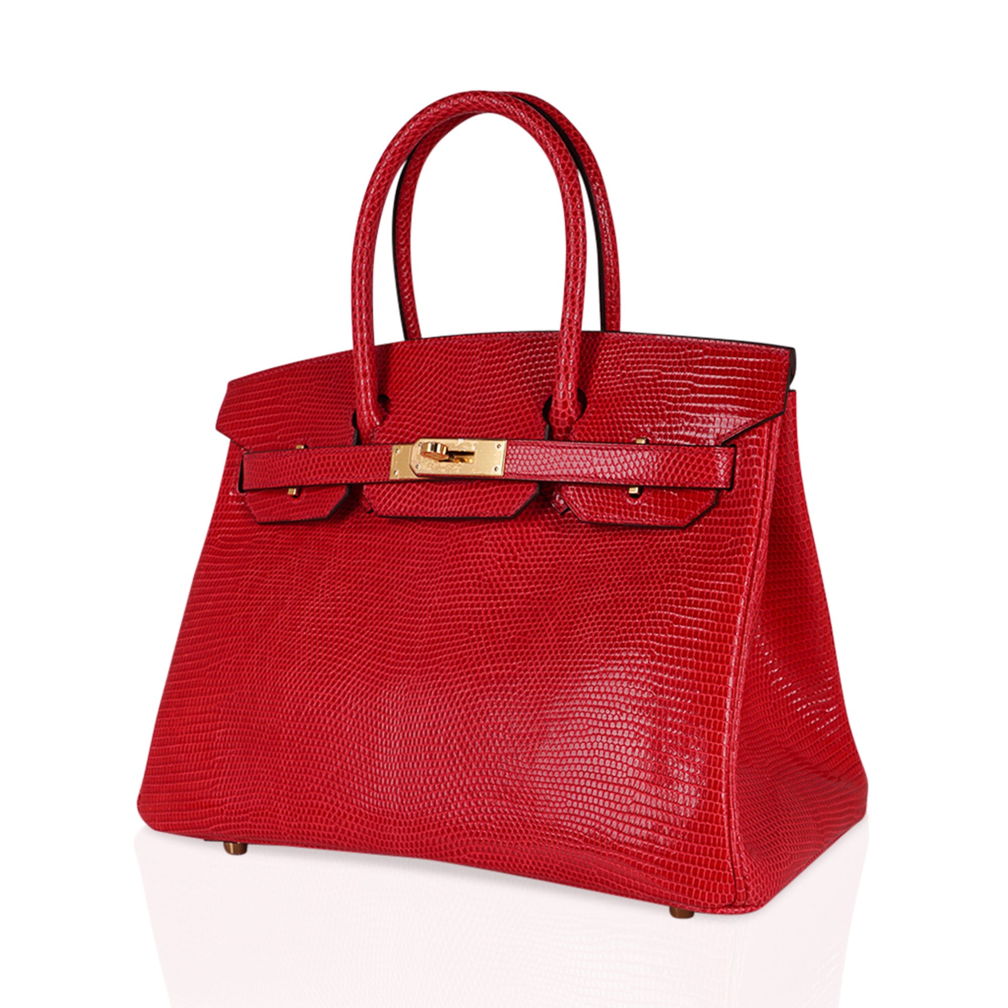 Hermès Birkin 30 Rouge Exotique Lizard Gold Hardware – Limited Edition Hermes Birkin 30 Bag Rouge Exotique Lizard Limited Edition Gold Hardware Rare - view 3