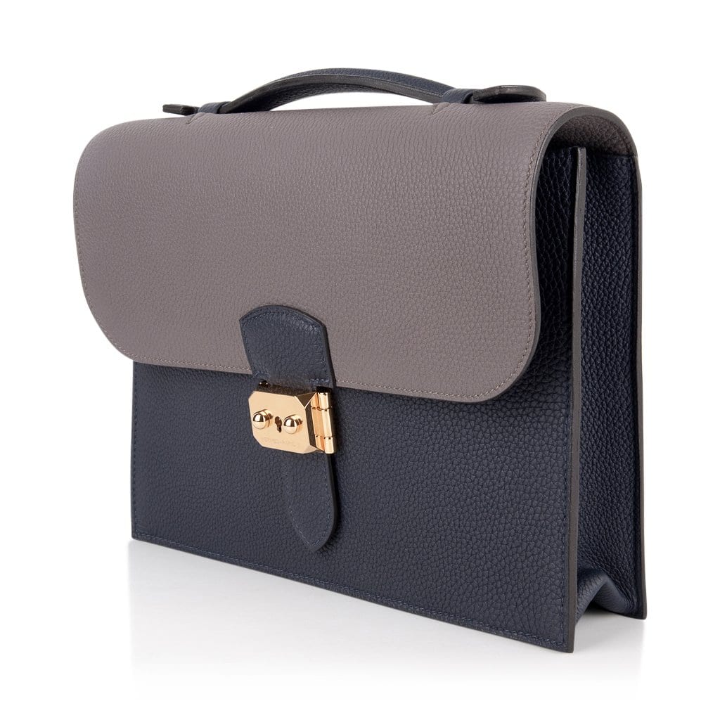 Hermès HSS Sac À Dépêches 27 Blue Nuit Etain Togo Gold Hardware – Limited Edition Hermès Limited Edition HSS Sac à Dépêches 27 Bag Blue Nuit Etain Togo Gold Hardware - view 4