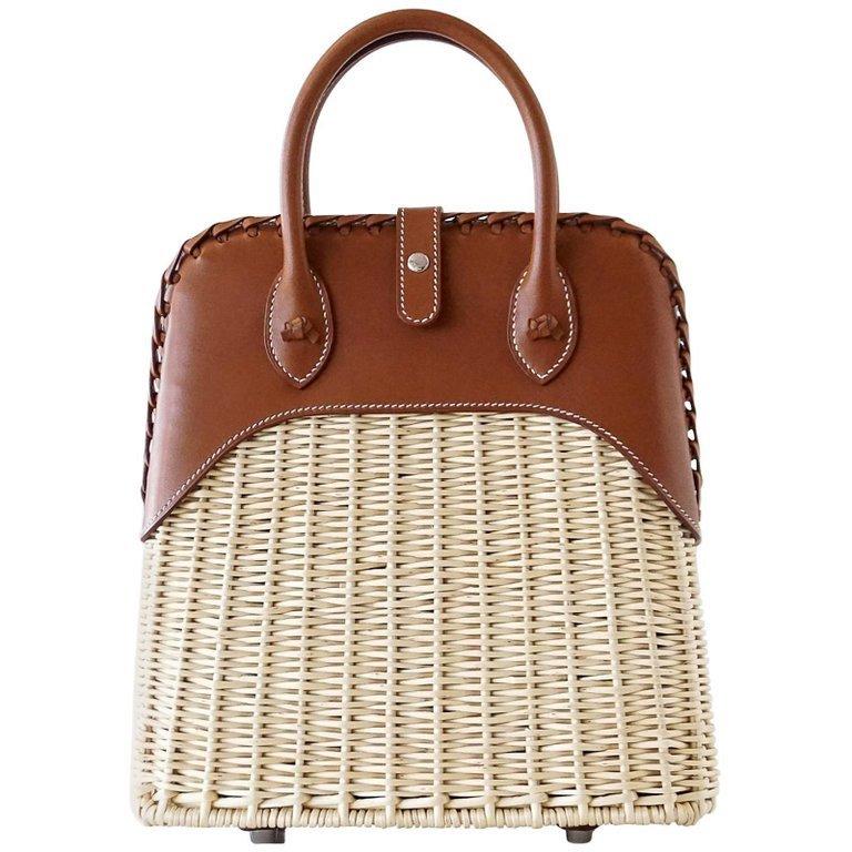 Hermès Bolide Picnic Osier Wicker and Barenia Leather – Limited Edition Hermes Limited Edition Bolide Bag Picnic Osier Wicker & Barenia Leather