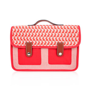 Home Hermes Animaux Pixel Backpack Red Canvas Toile Barenia Leather Rabbit Print Limited Edition