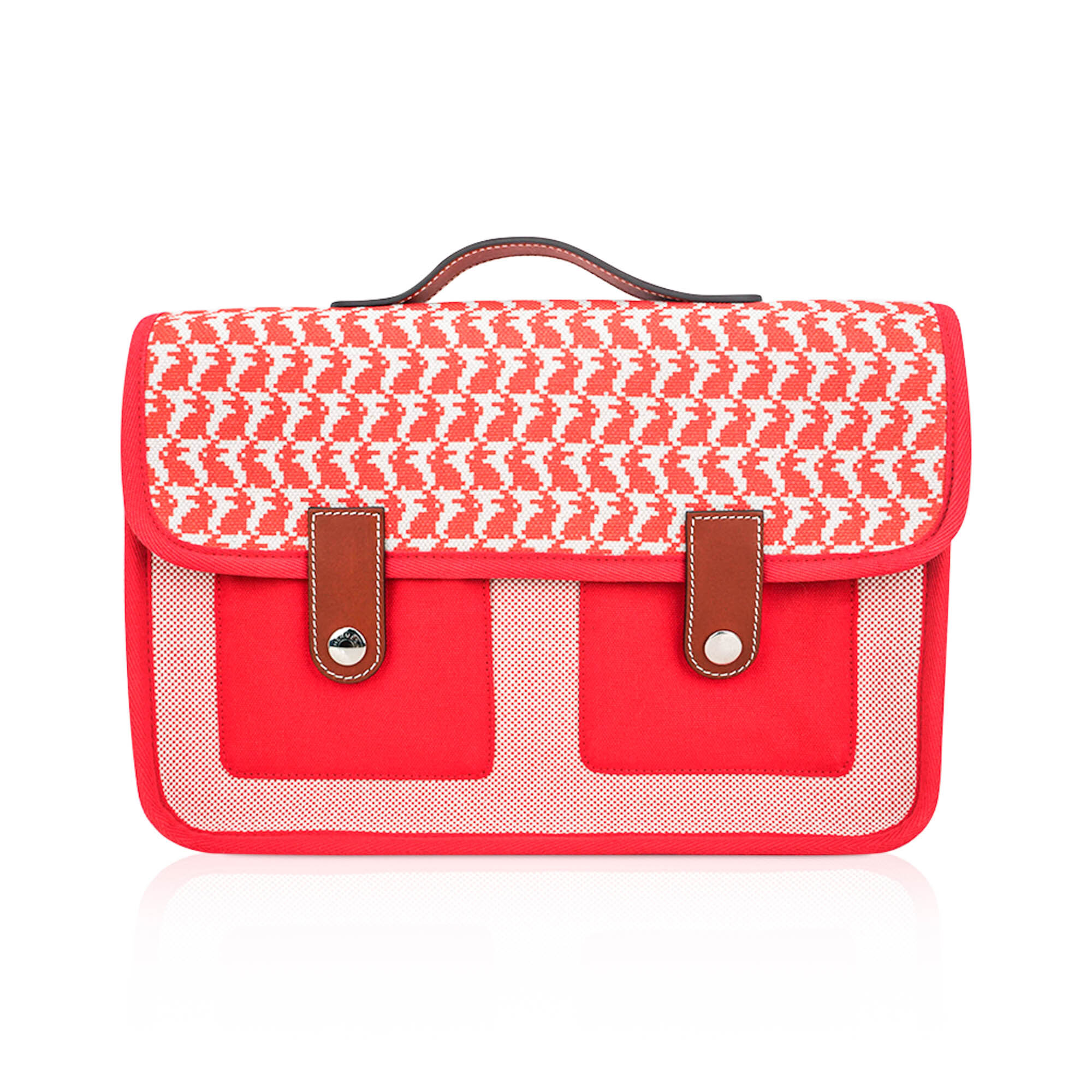 Hermès Animaux Pixel Backpack Red Canvas Toile Barenia Leather Rabbit Print – Limited Edition Hermes Animaux Pixel Backpack Red Canvas Toile Barenia Leather Rabbit Print Limited Edition