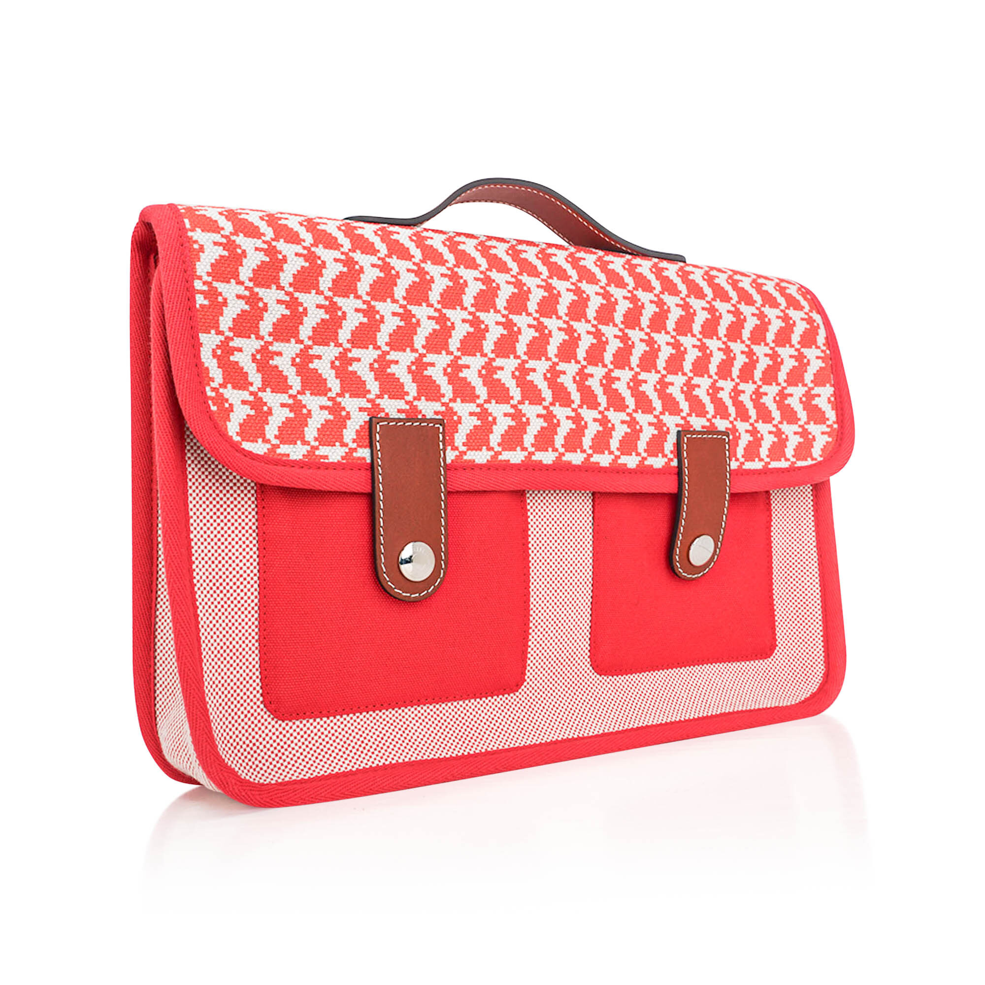 Hermès Animaux Pixel Backpack Red Canvas Toile Barenia Leather Rabbit Print – Limited Edition Hermes Animaux Pixel Backpack Red Canvas Toile Barenia Leather Rabbit Print Limited Edition - view 4