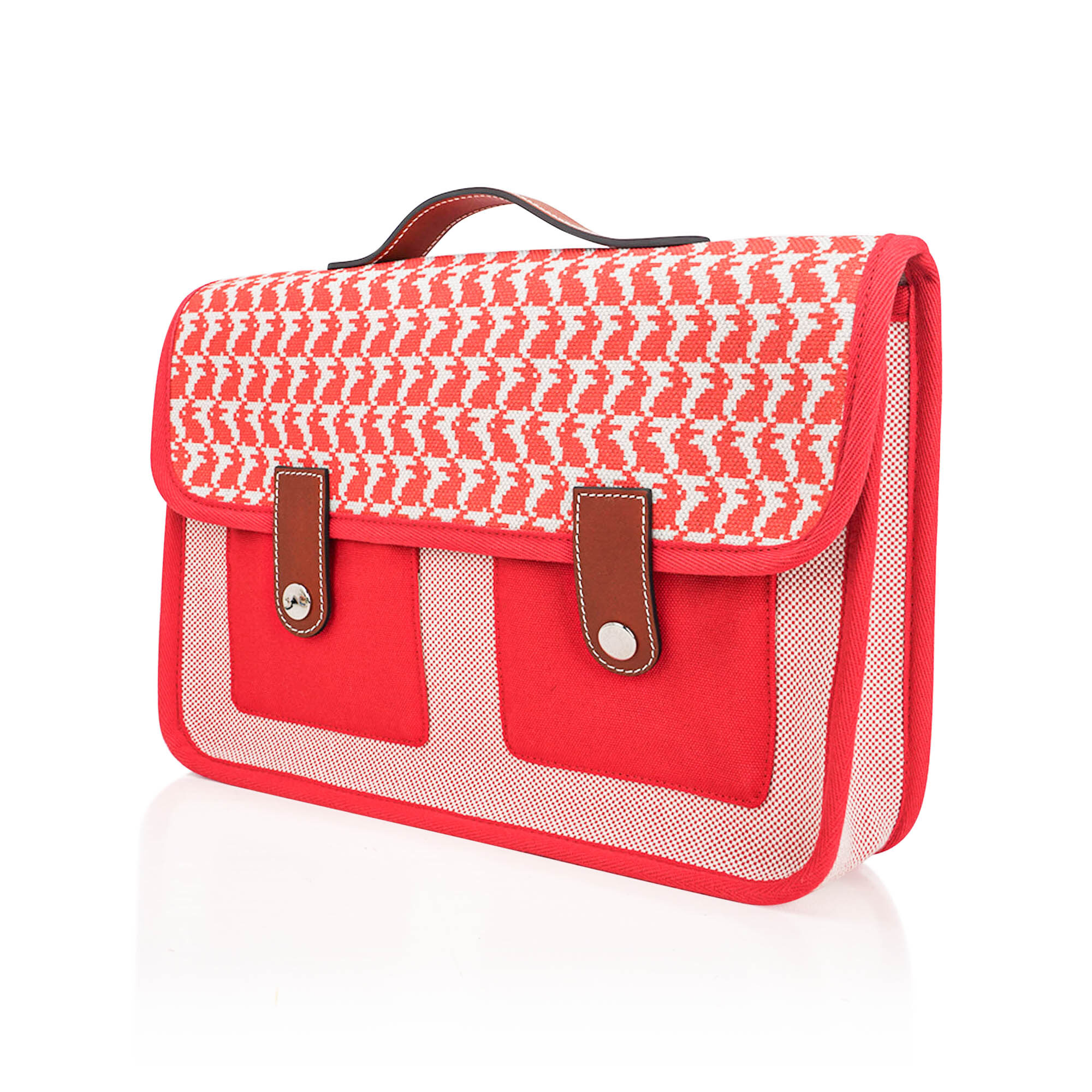 Hermès Animaux Pixel Backpack Red Canvas Toile Barenia Leather Rabbit Print – Limited Edition Hermes Animaux Pixel Backpack Red Canvas Toile Barenia Leather Rabbit Print Limited Edition - view 5
