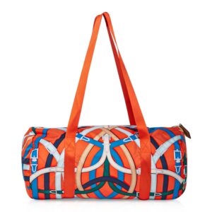Home Hermes Bag Airsilk Duffle Cavalcadour 38 Orange Silk Limited Edition New