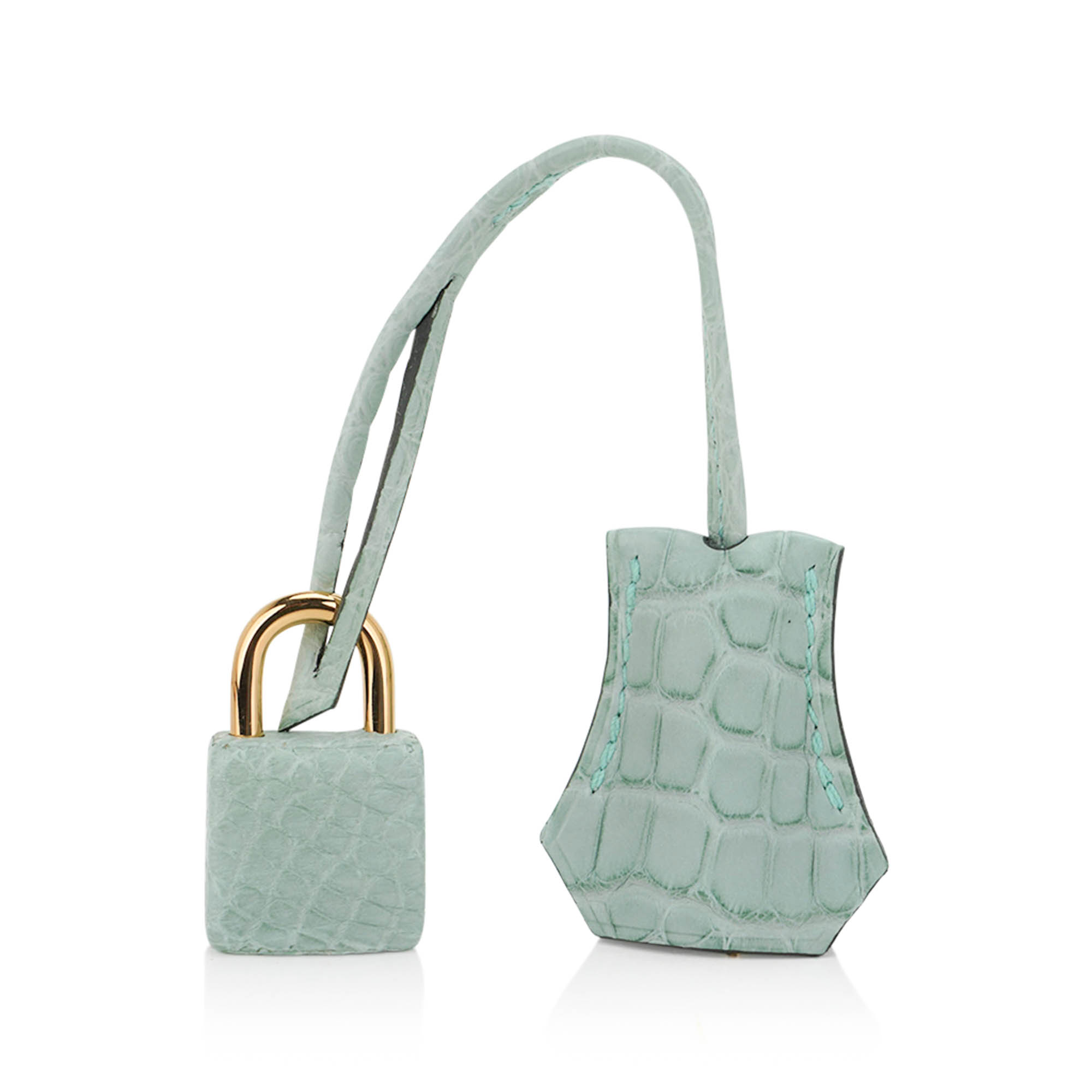Hermès Birkin 20 Sellier Vert D’Eau Matte Alligator with Gold Hardware – Limited Edition Hermes Limited Edition Birkin 20 Sellier Bag Vert D’Eau Matte Alligator with Gold Hardware - view 7