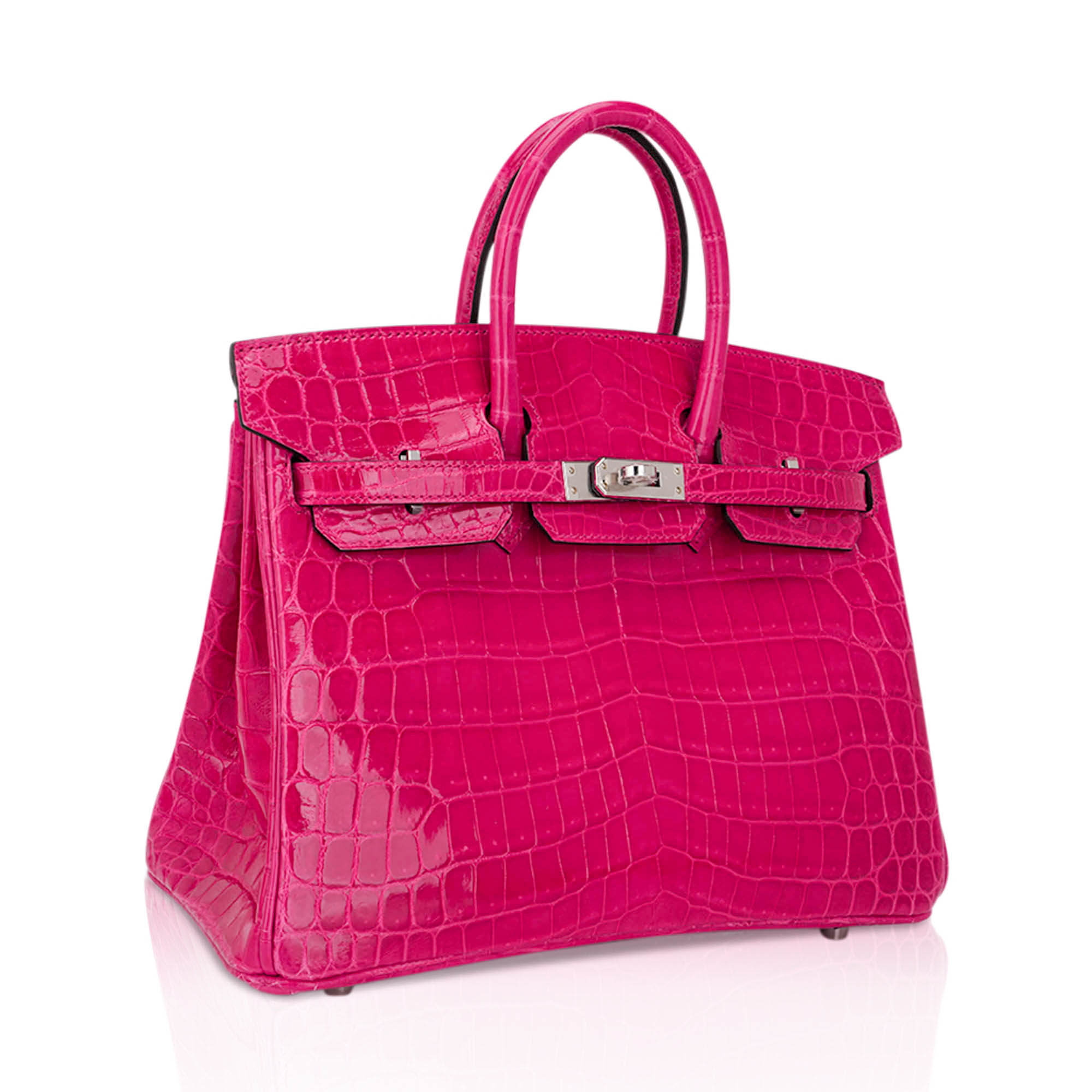 Hermès Birkin 25 Rose Mexico Crocodile with Palladium Hardware Hermes Birkin 25 Bag Rose Mexico Crocodile with Palladium Hardware - View 2