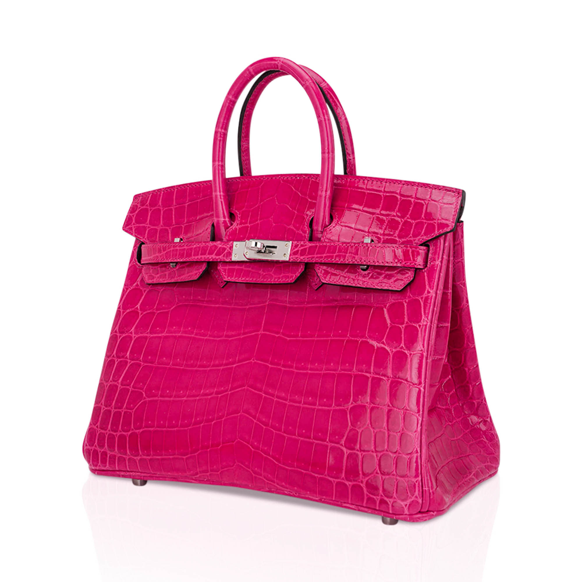 Hermès Birkin 25 Rose Mexico Crocodile with Palladium Hardware Hermes Birkin 25 Bag Rose Mexico Crocodile with Palladium Hardware - View 4