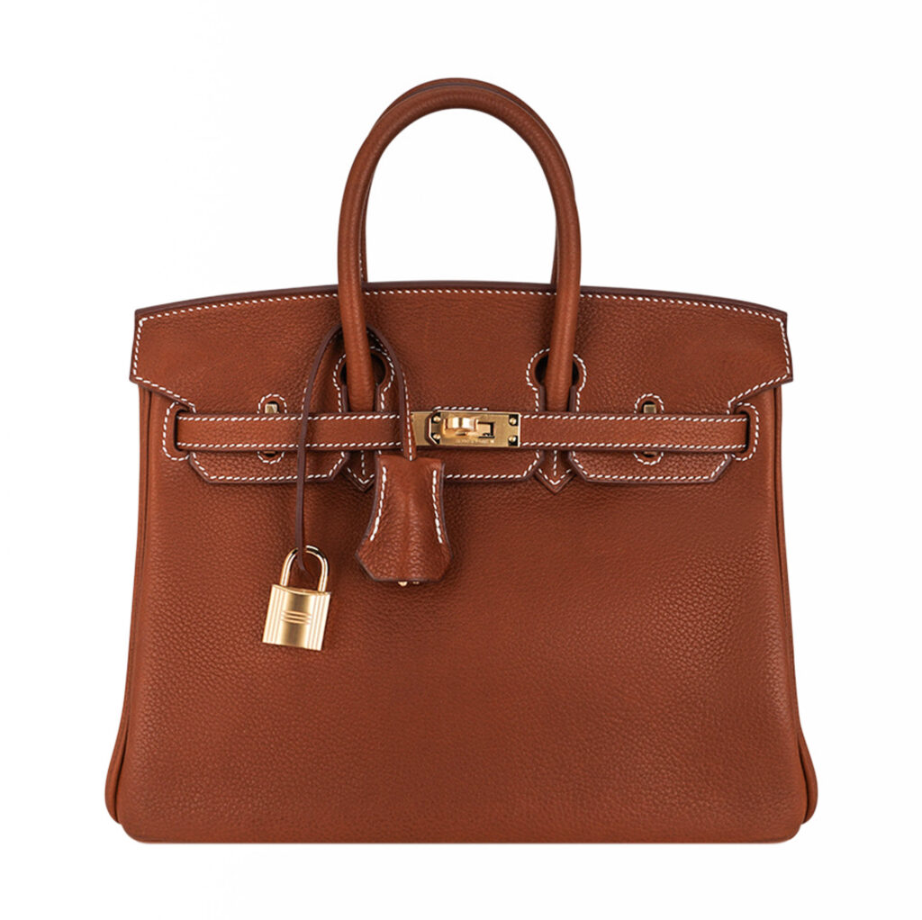 Hermes Limited Edition Birkin 25 Fauve Barenia Faubourg Leather Bag Gold Hardware
