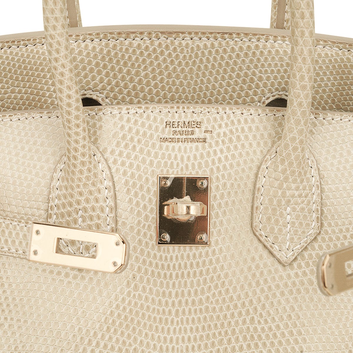 Hermès Vintage Birkin 25 Blanc Casse Lizard with Gold Hardware – Limited Edition Hermes Limited Edition Vintage Birkin 25 Bag Blanc Casse Lizard with Gold Hardware - view 7