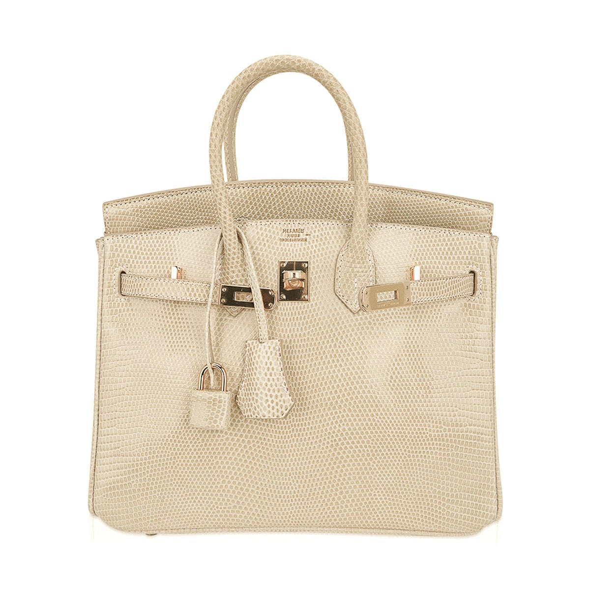 Hermès Vintage Birkin 25 Blanc Casse Lizard with Gold Hardware – Limited Edition Hermes Limited Edition Vintage Birkin 25 Bag Blanc Casse Lizard with Gold Hardware - view 3