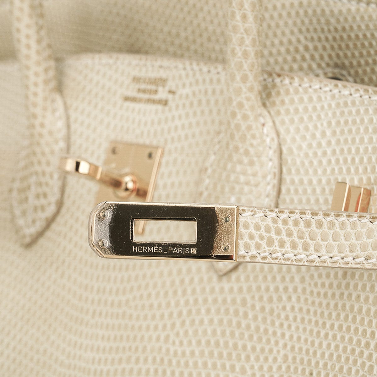 Hermès Vintage Birkin 25 Blanc Casse Lizard with Gold Hardware – Limited Edition Hermes Limited Edition Vintage Birkin 25 Bag Blanc Casse Lizard with Gold Hardware - view 5