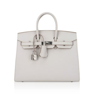 Hermes Birkin Sellier 25 Bag Gris Pale Epsom Leather with Palladium Hardware