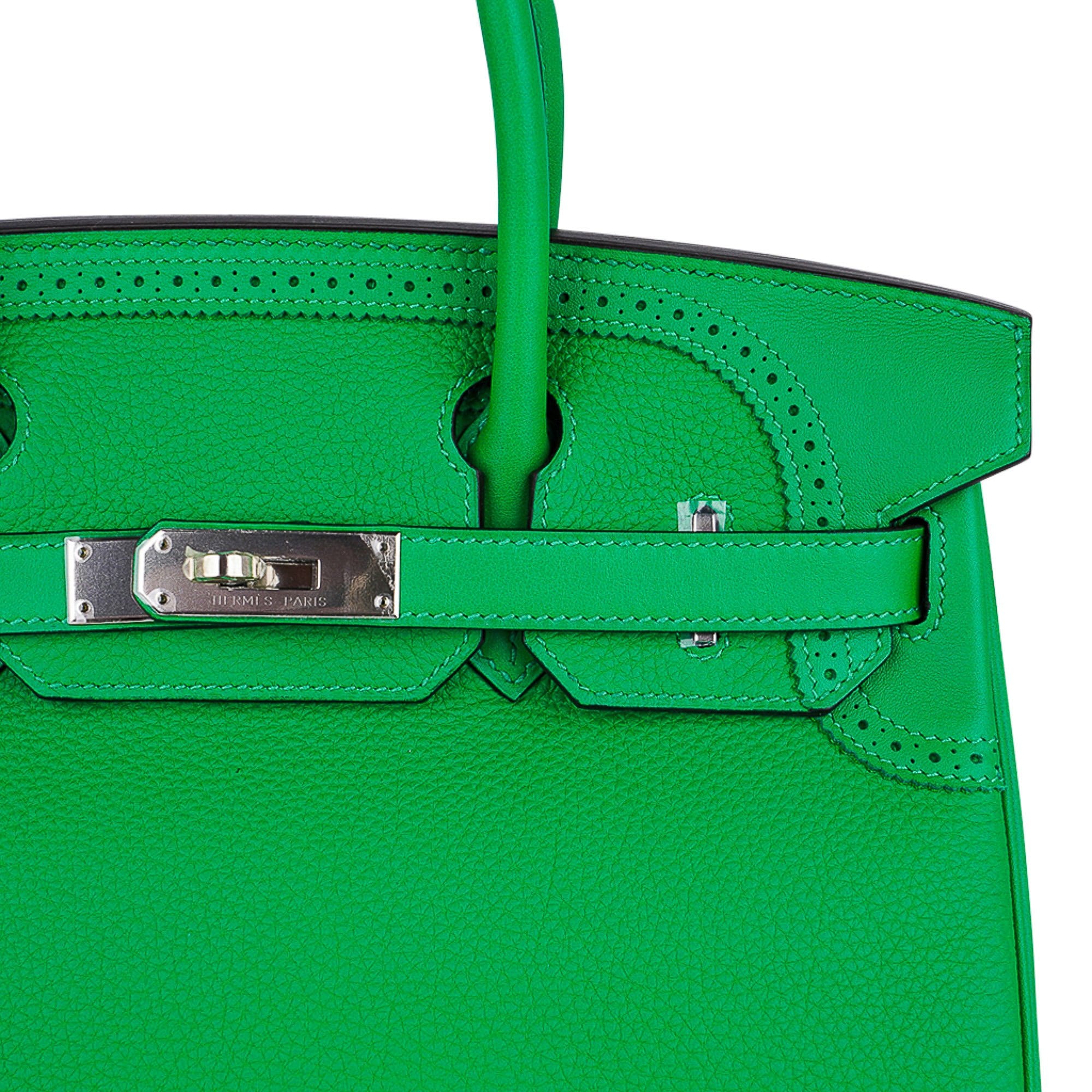 Hermès Birkin 30 Ghillies Bamboo Palladium Hardware New W / Box – Limited Edition Hermes Birkin 30 Ghillies Limited Edition Bag Bamboo Palladium Hardware New w/Box - view 8