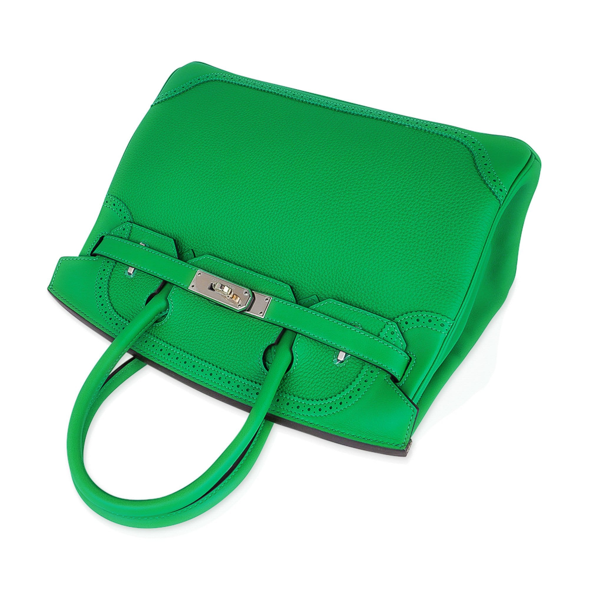 Hermès Birkin 30 Ghillies Bamboo Palladium Hardware New W / Box – Limited Edition Hermes Birkin 30 Ghillies Limited Edition Bag Bamboo Palladium Hardware New w/Box - View 5