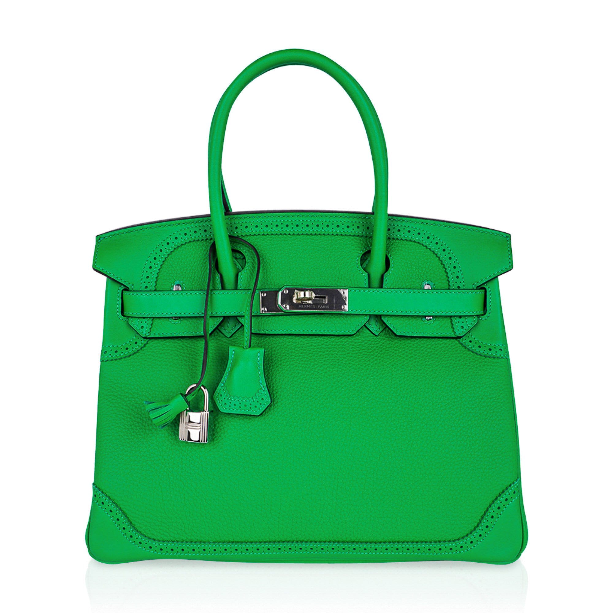 Hermès Birkin 30 Ghillies Bamboo Palladium Hardware New W / Box – Limited Edition Hermes Birkin 30 Ghillies Limited Edition Bag Bamboo Palladium Hardware New w/Box