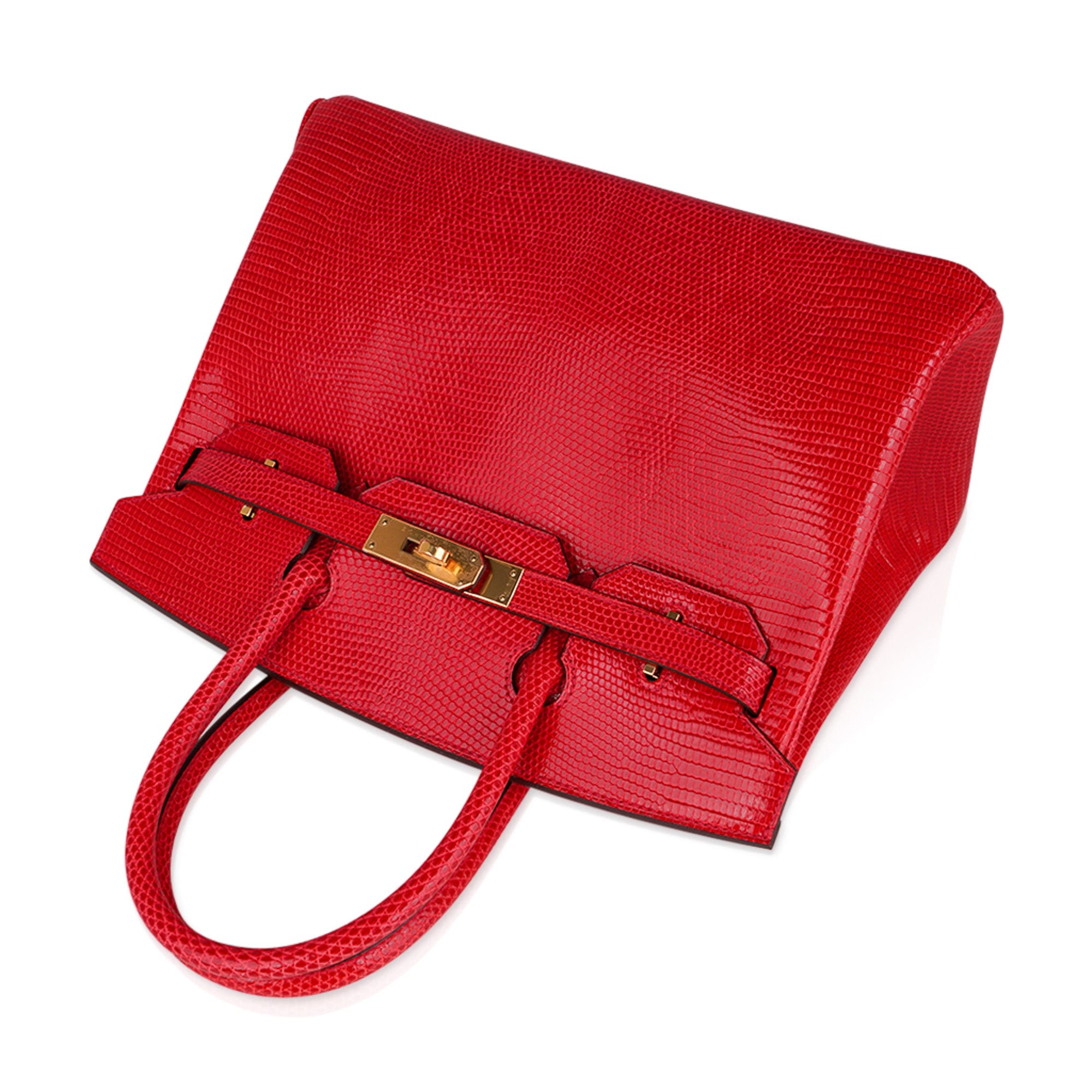 Hermès Birkin 30 Rouge Exotique Lizard Gold Hardware – Limited Edition Hermes Birkin 30 Bag Rouge Exotique Lizard Limited Edition Gold Hardware Rare - view 7