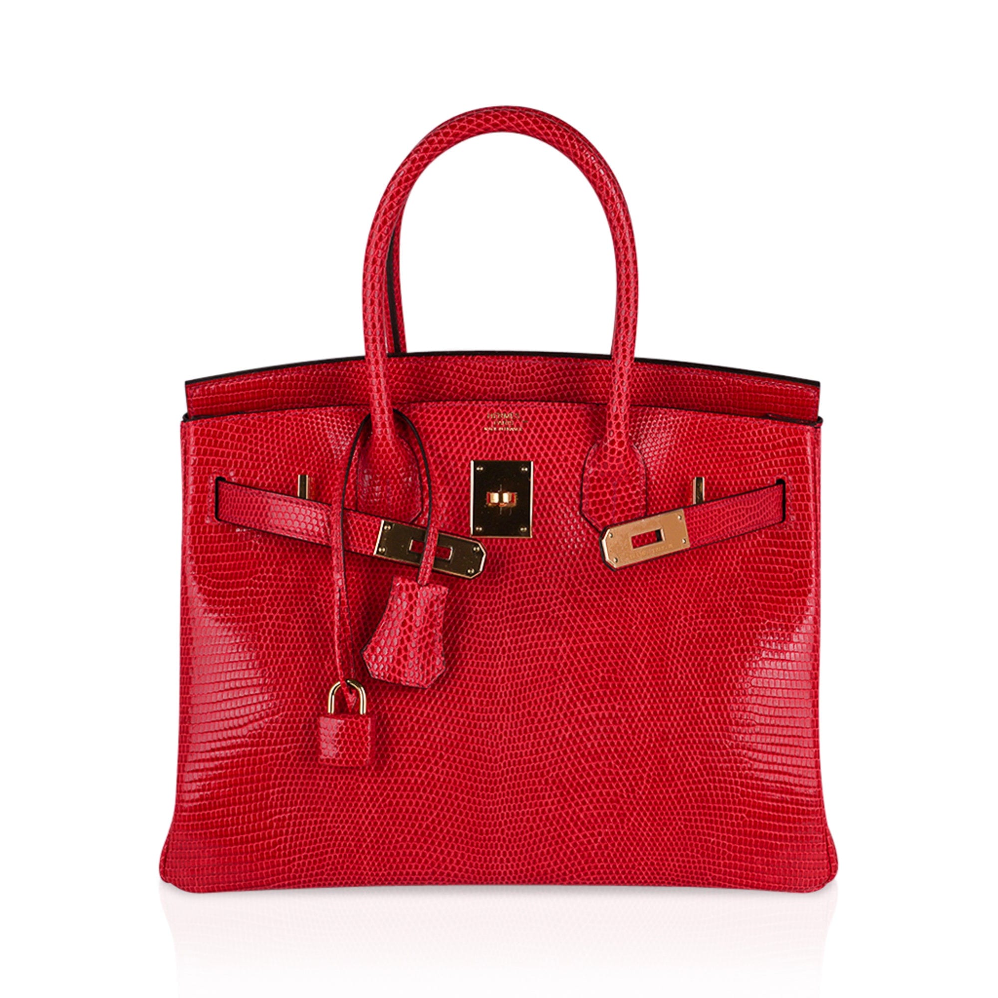 Hermès Birkin 30 Rouge Exotique Lizard Gold Hardware – Limited Edition Hermes Birkin 30 Bag Rouge Exotique Lizard Limited Edition Gold Hardware Rare - view 4
