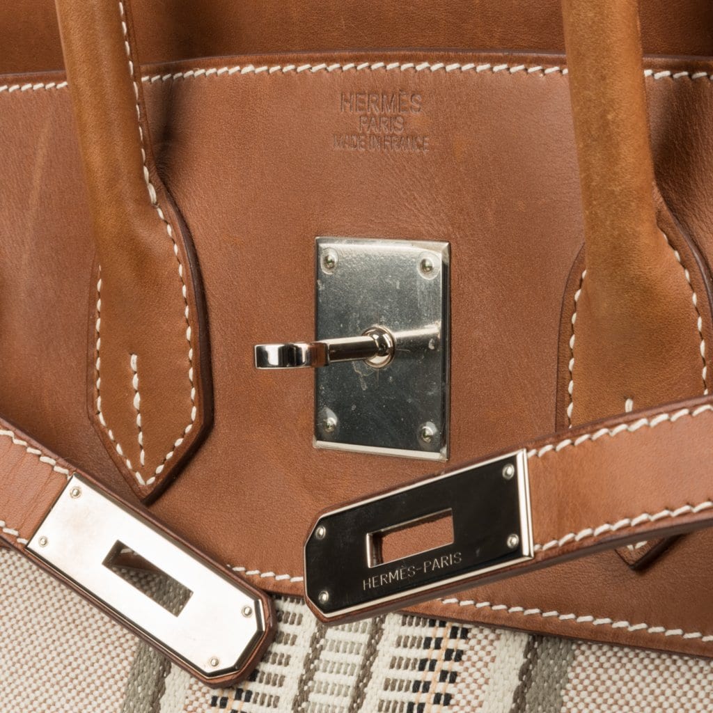 Hermès Birkin 35 H Ganges Toile Barenia Palladium – Limited Edition Hermes Birkin 35 Bag Rare H Ganges Toile Barenia Limited Edition Palladium - View 4