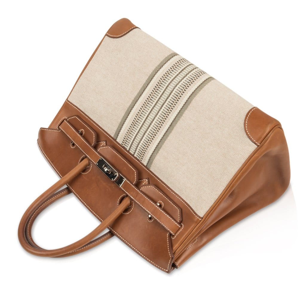 Hermès Birkin 35 H Ganges Toile Barenia Palladium – Limited Edition Hermes Birkin 35 Bag Rare H Ganges Toile Barenia Limited Edition Palladium - View 6