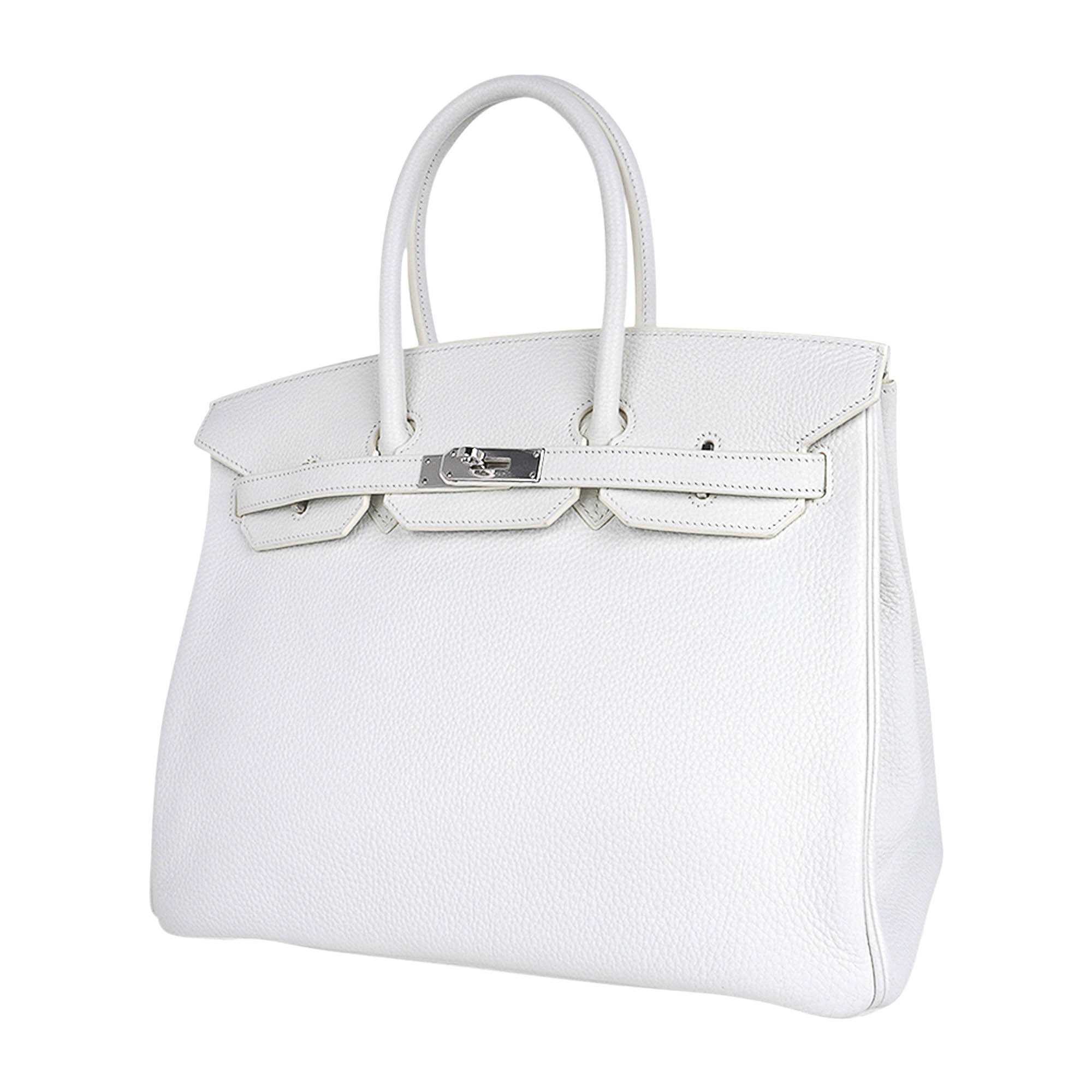 Hermès Birkin 35 White Clemence Palladium Hardware – Limited Edition Hermes Birkin 35 White Clemence Palladium Hardware Rare Limited Edition - view 4