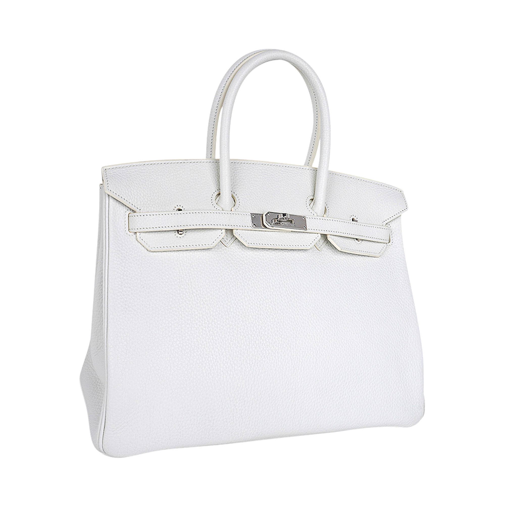Hermès Birkin 35 White Clemence Palladium Hardware – Limited Edition Hermes Birkin 35 White Clemence Palladium Hardware Rare Limited Edition - view 2