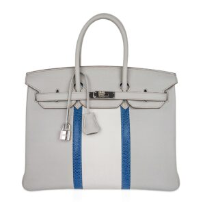 Hermes Birkin 35 Club Gris Perle Mykonos Lizard Palladium Limited Edition Rare
