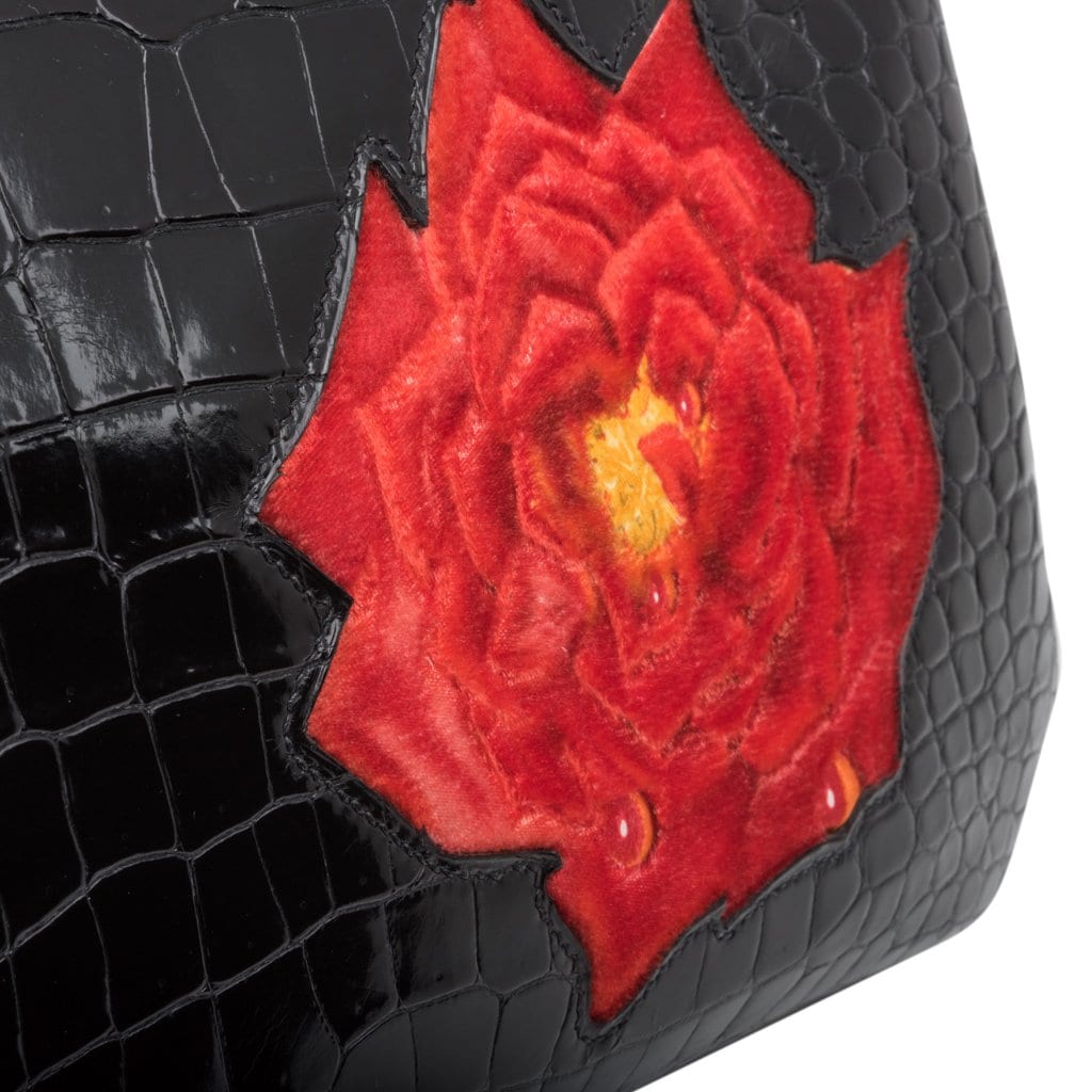 Hermès HSS Birkin 35 Black la Rosee Porosus Crocodile Gold Hardware – Limited Edition Hermes Limited Edition HSS Birkin 35 Black La Rosee Porosus Crocodile Bag Gold Hardware - view 10
