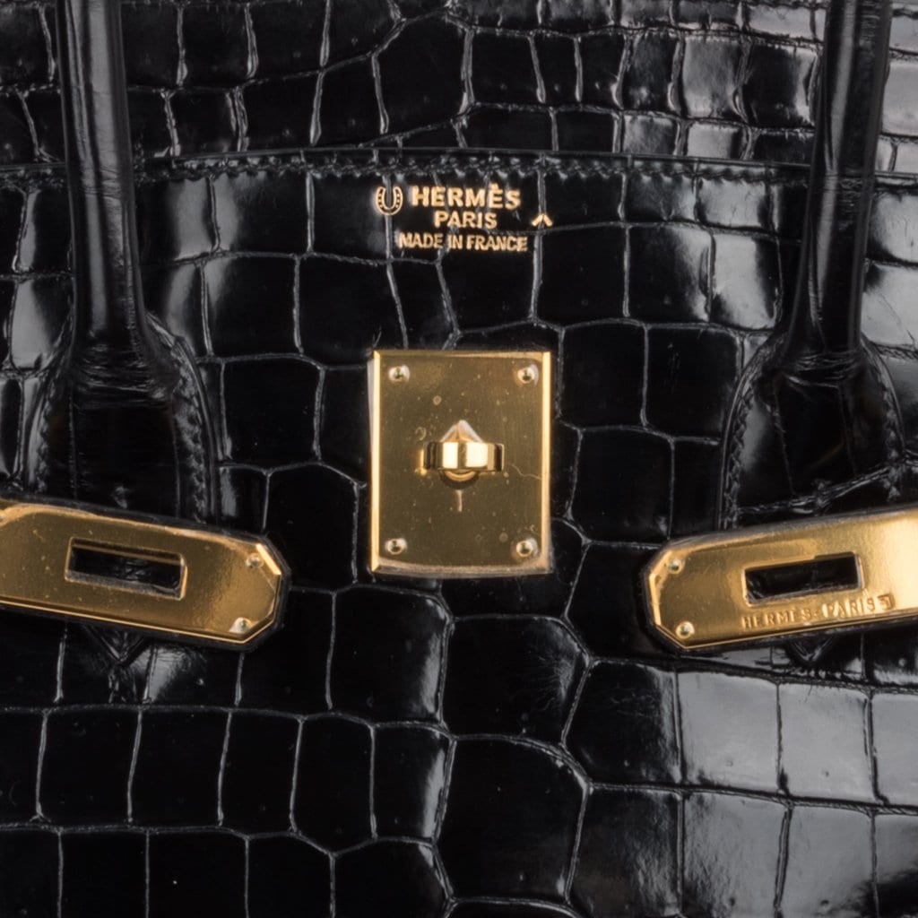Hermès HSS Birkin 35 Black la Rosee Porosus Crocodile Gold Hardware – Limited Edition Hermes Limited Edition HSS Birkin 35 Black La Rosee Porosus Crocodile Bag Gold Hardware - view 8
