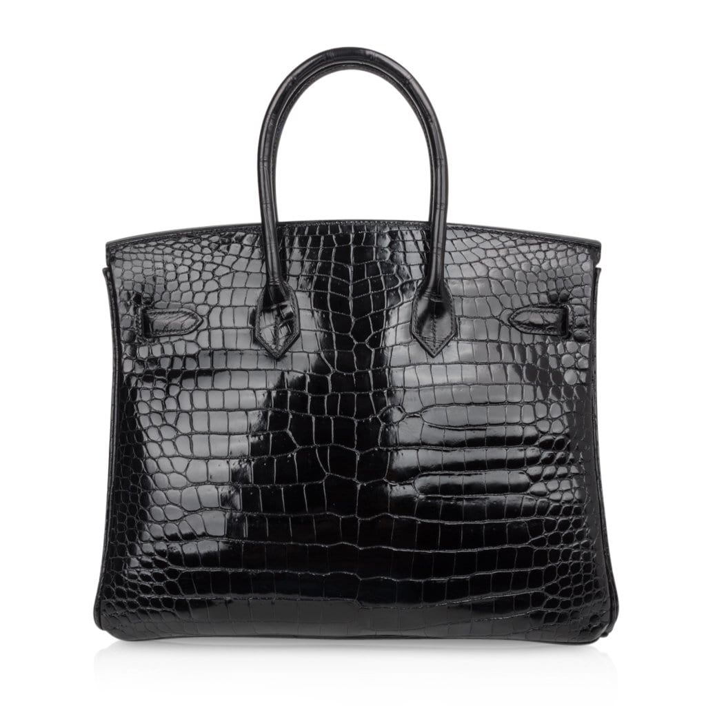 Hermès HSS Birkin 35 Black la Rosee Porosus Crocodile Gold Hardware – Limited Edition Hermes Limited Edition HSS Birkin 35 Black La Rosee Porosus Crocodile Bag Gold Hardware - view 9