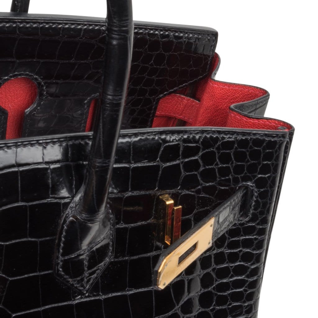 Hermès HSS Birkin 35 Black la Rosee Porosus Crocodile Gold Hardware – Limited Edition Hermes Limited Edition HSS Birkin 35 Black La Rosee Porosus Crocodile Bag Gold Hardware - view 13