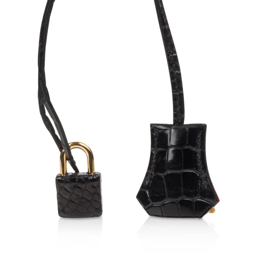 Hermès HSS Birkin 35 Black la Rosee Porosus Crocodile Gold Hardware – Limited Edition Hermes Limited Edition HSS Birkin 35 Black La Rosee Porosus Crocodile Bag Gold Hardware - view 11