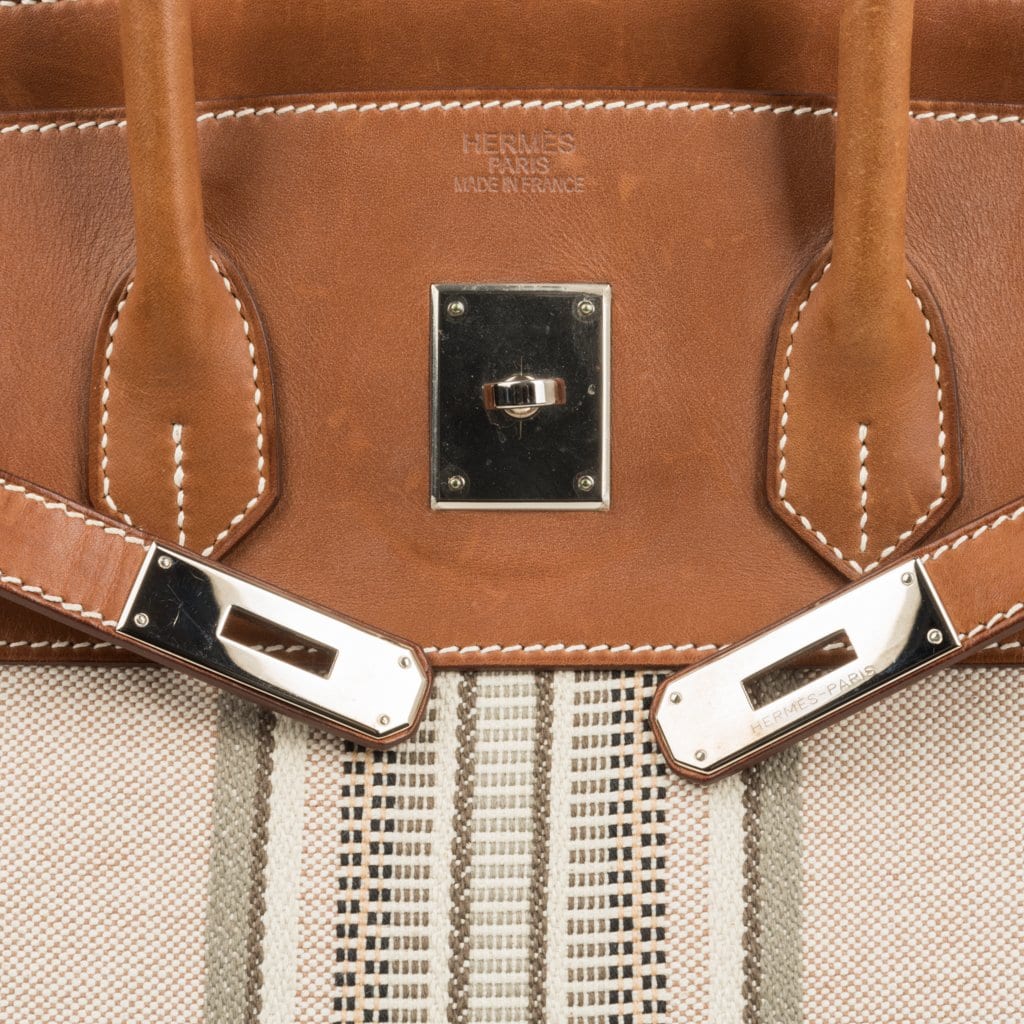 Hermès Birkin 35 H Ganges Toile Barenia Palladium – Limited Edition Hermes Birkin 35 Bag Rare H Ganges Toile Barenia Limited Edition Palladium - view 3