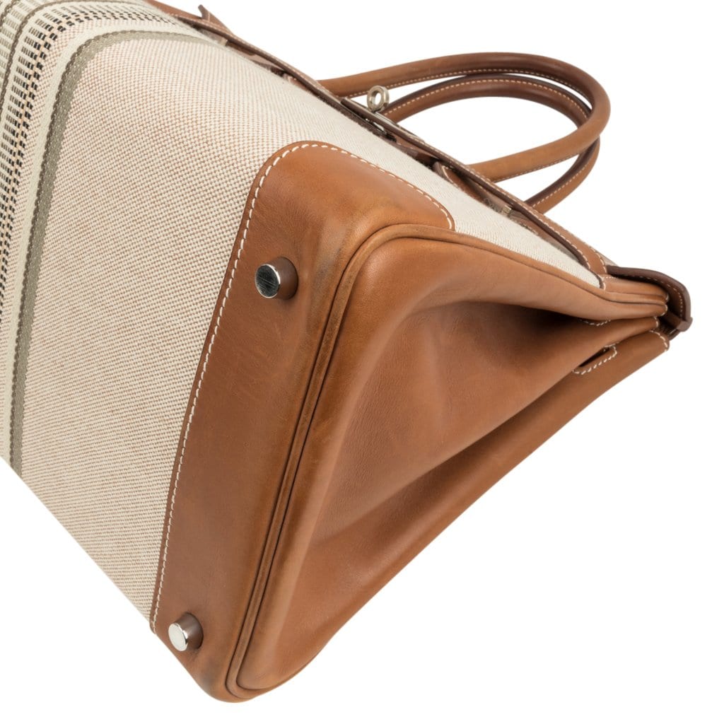 Hermès Birkin 35 H Ganges Toile Barenia Palladium – Limited Edition Hermes Birkin 35 Bag Rare H Ganges Toile Barenia Limited Edition Palladium - view 12
