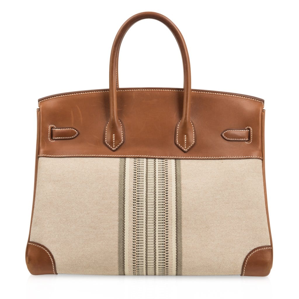 Hermès Birkin 35 H Ganges Toile Barenia Palladium – Limited Edition Hermes Birkin 35 Bag Rare H Ganges Toile Barenia Limited Edition Palladium - view 9