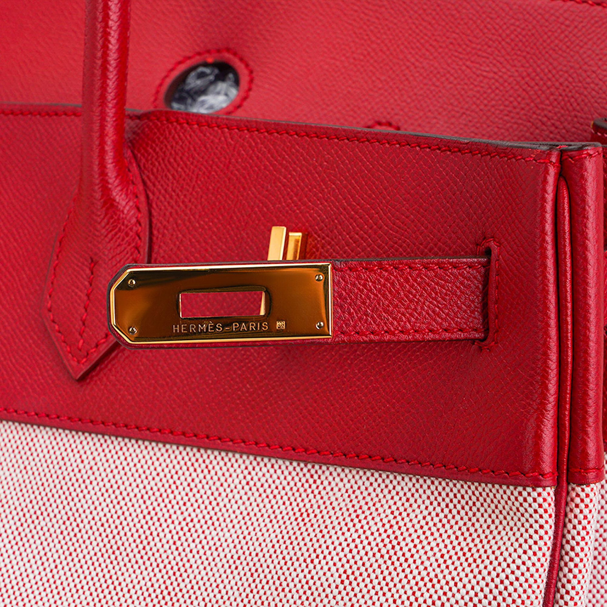 Hermès Birkin 40 Rouge Vif Vintage Toile Courchevel – Limited Edition Hermes Birkin 40 Rouge Vif Vintage Toile Courchevel Limited Edition Rare - view 5