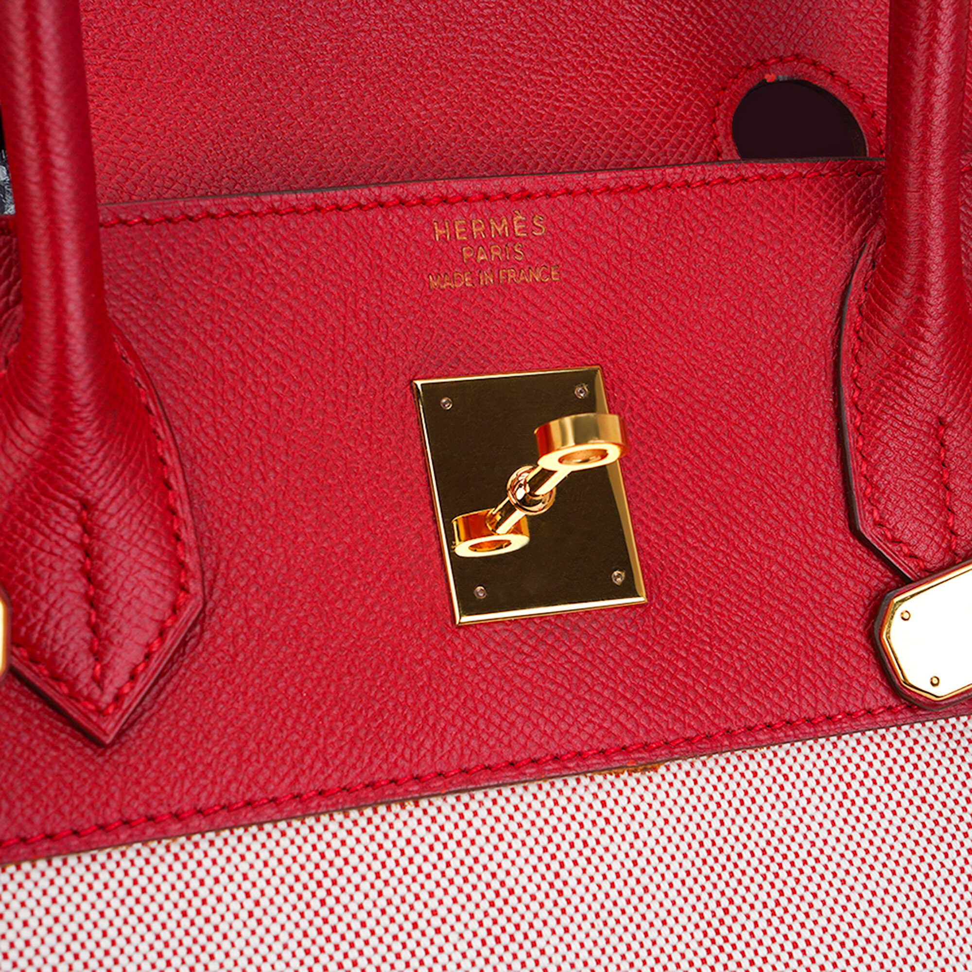 Hermès Birkin 40 Rouge Vif Vintage Toile Courchevel – Limited Edition Hermes Birkin 40 Rouge Vif Vintage Toile Courchevel Limited Edition Rare - view 8