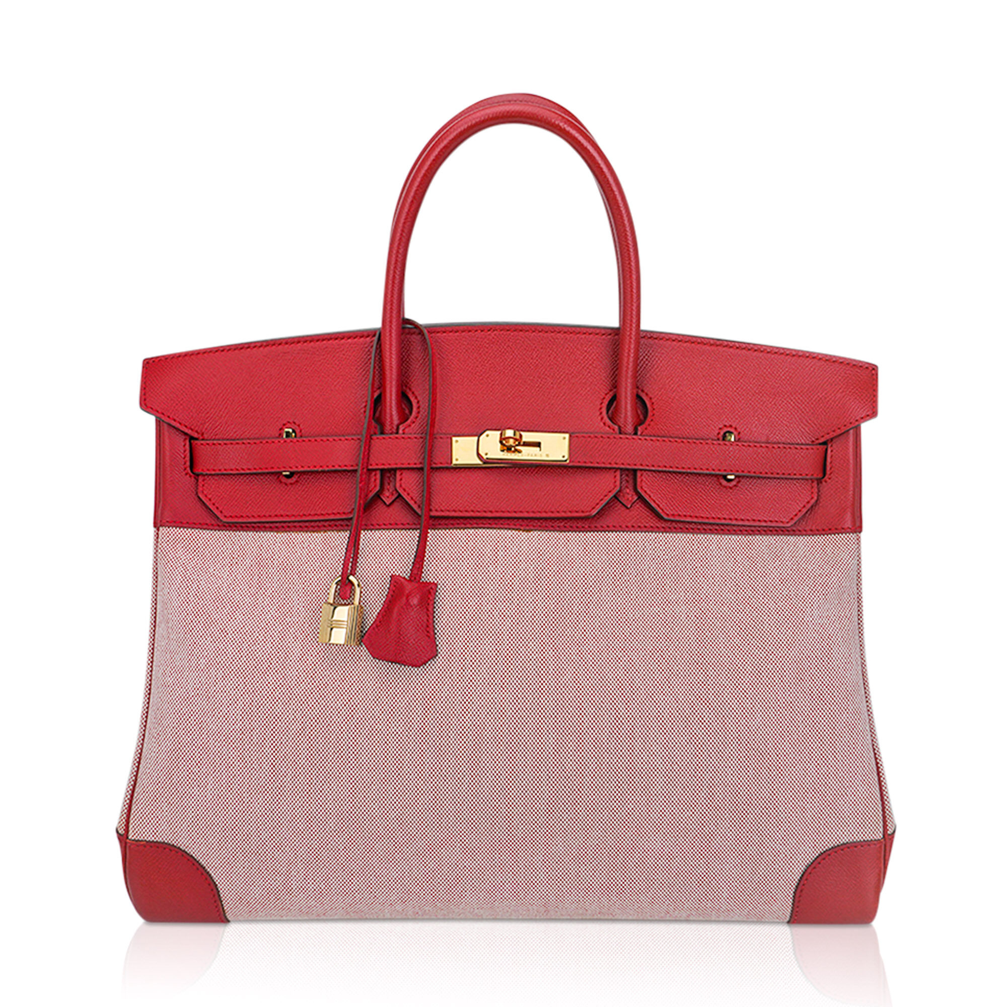 Hermès Birkin 40 Rouge Vif Vintage Toile Courchevel – Limited Edition Hermes Birkin 40 Rouge Vif Vintage Toile Courchevel Limited Edition Rare