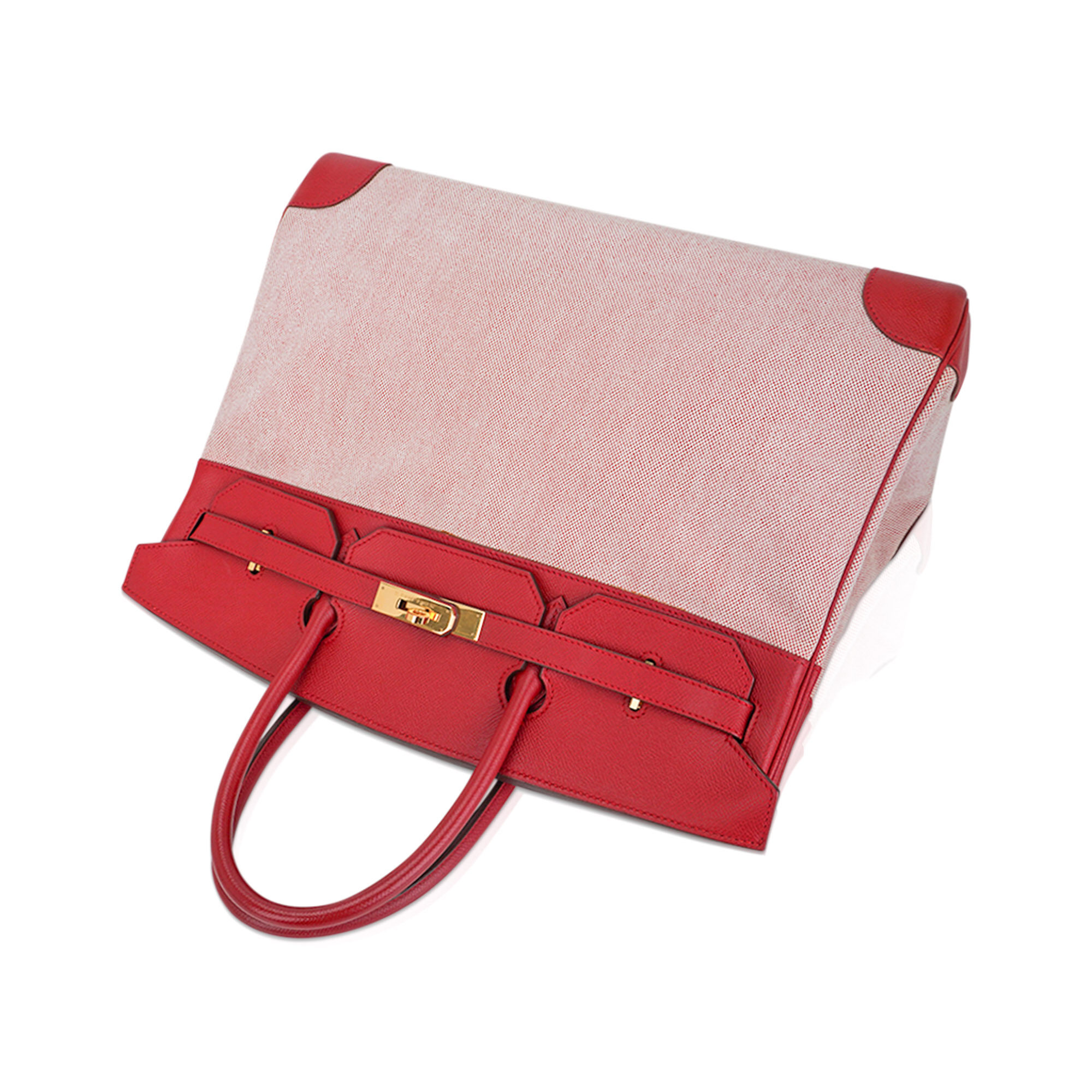 Hermès Birkin 40 Rouge Vif Vintage Toile Courchevel – Limited Edition Hermes Birkin 40 Rouge Vif Vintage Toile Courchevel Limited Edition Rare - view 7