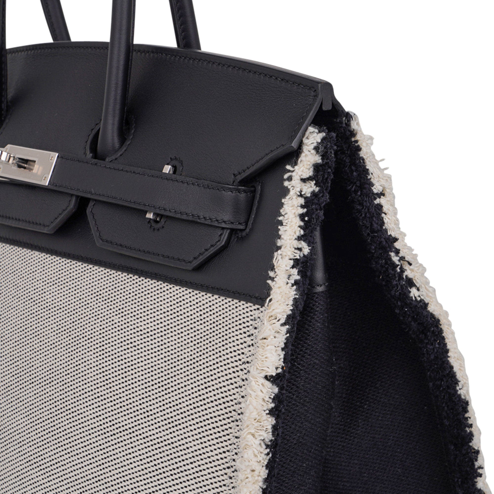 Hermès Birkin Fray Fray 35 Black Swift Leather / Toile – Limited Edition Hermes Birkin Fray Fray 35 Bag Black Swift Leather / Toile Limited Edition - view 5