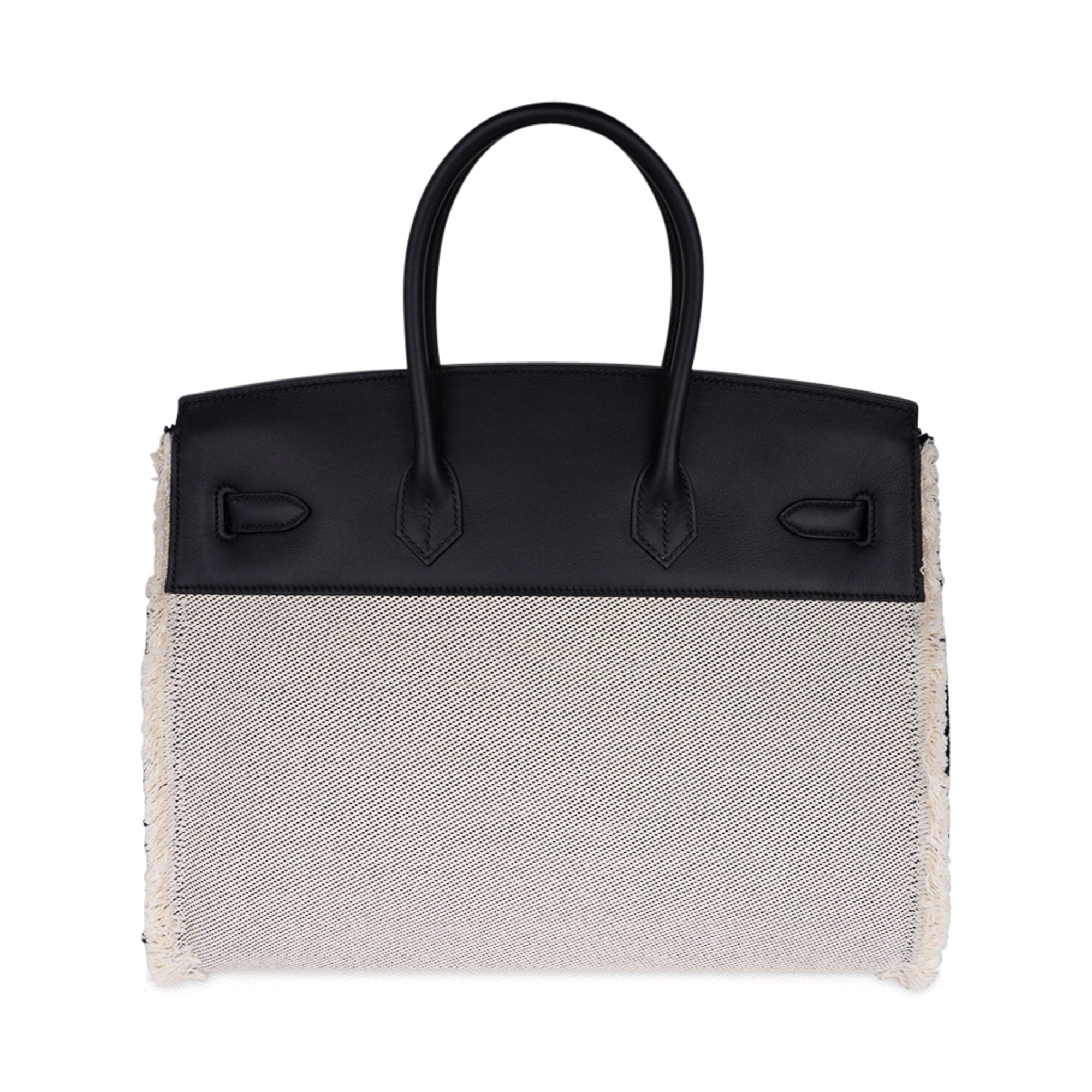 Hermès Birkin Fray Fray 35 Black Swift Leather / Toile – Limited Edition Hermes Birkin Fray Fray 35 Bag Black Swift Leather / Toile Limited Edition - view 12