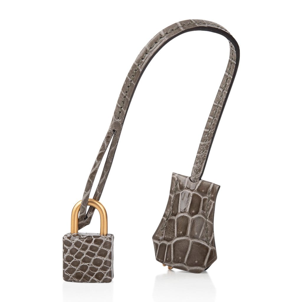 Hermès Birkin HSS 30 Gris Tourterelle / Blue Sapphire Porosus Crocodile – Limited Edition Hermes Birkin HSS 30 Bag Gris Tourterelle / Blue Sapphire Porosus Crocodile Limited Edition - view 9
