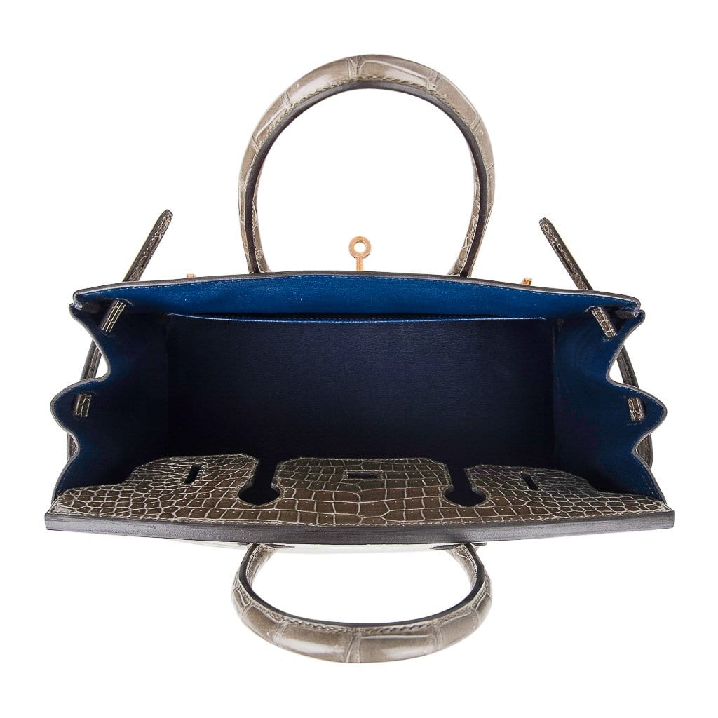 Hermès Birkin HSS 30 Gris Tourterelle / Blue Sapphire Porosus Crocodile – Limited Edition Hermes Birkin HSS 30 Bag Gris Tourterelle / Blue Sapphire Porosus Crocodile Limited Edition - view 10