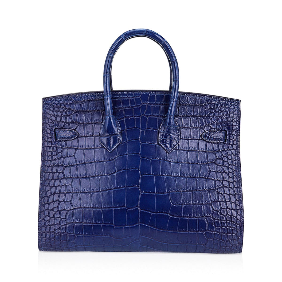 Hermès Birkin 25 Sellier Indigo Aizome Porosus Crocodile with Palladium Hardware – Limited Edition Hermes Limited Edition Birkin 25 Bag Sellier Indigo Aizome Porosus Crocodile with Palladium Hardware - view 7