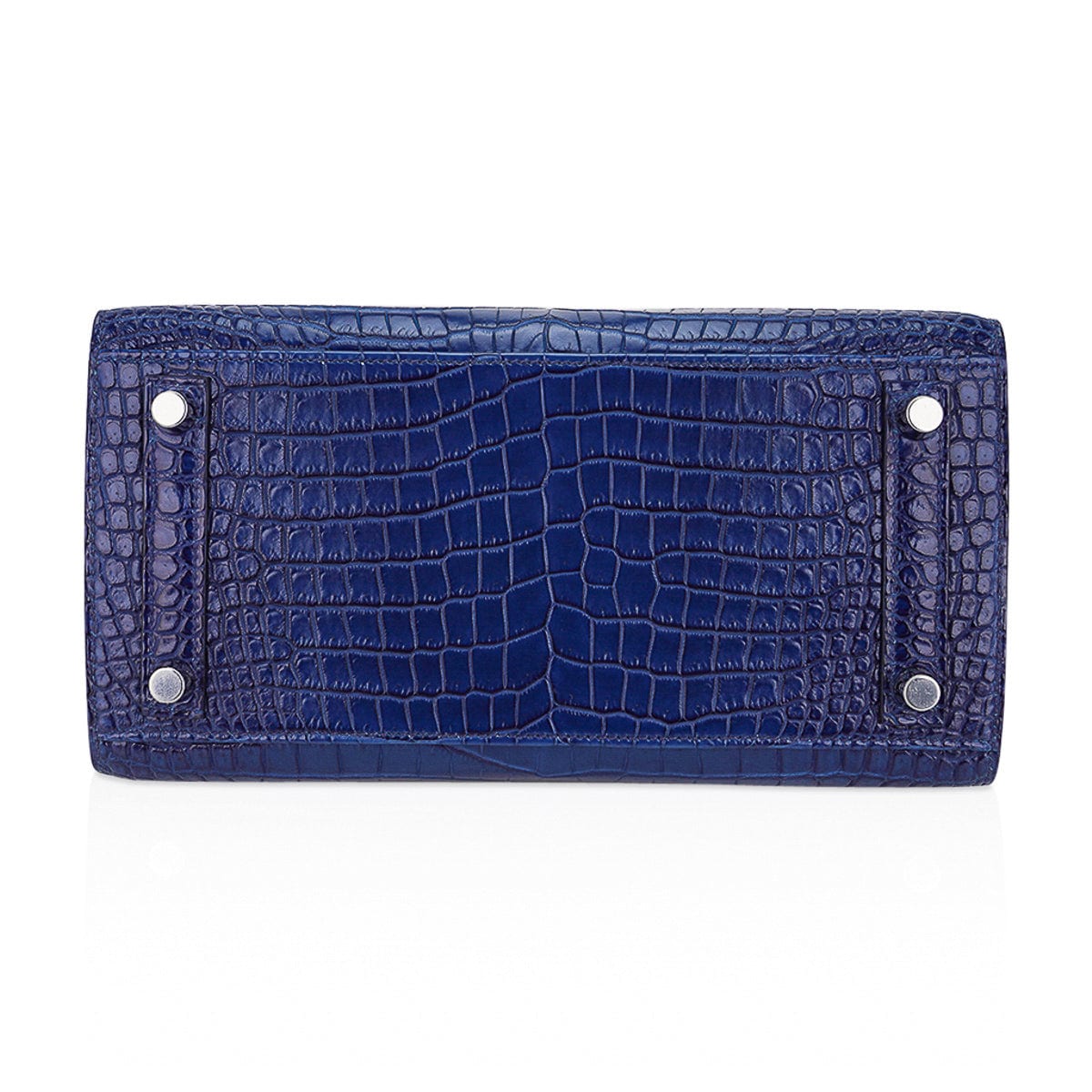 Hermès Birkin 25 Sellier Indigo Aizome Porosus Crocodile with Palladium Hardware – Limited Edition Hermes Limited Edition Birkin 25 Bag Sellier Indigo Aizome Porosus Crocodile with Palladium Hardware - view 9
